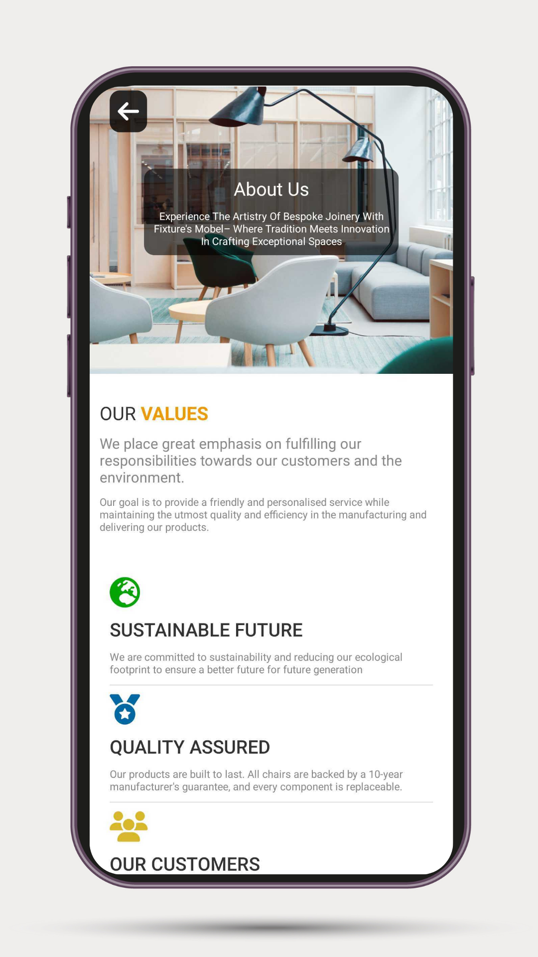 Fixture's Mobel App screenshot 2
